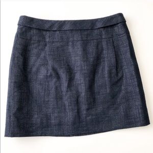 J. CREW Mica Mini Skirt Blue Metallic Mini Linen Blends Short Navy